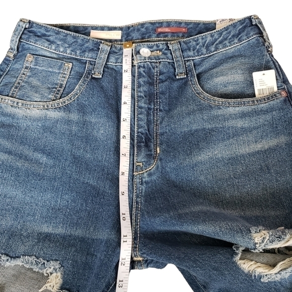 𝅺Anthropologie Pilcro Joey Jeans High Rise Straight Leg Distressed Front - Picture 12 of 13